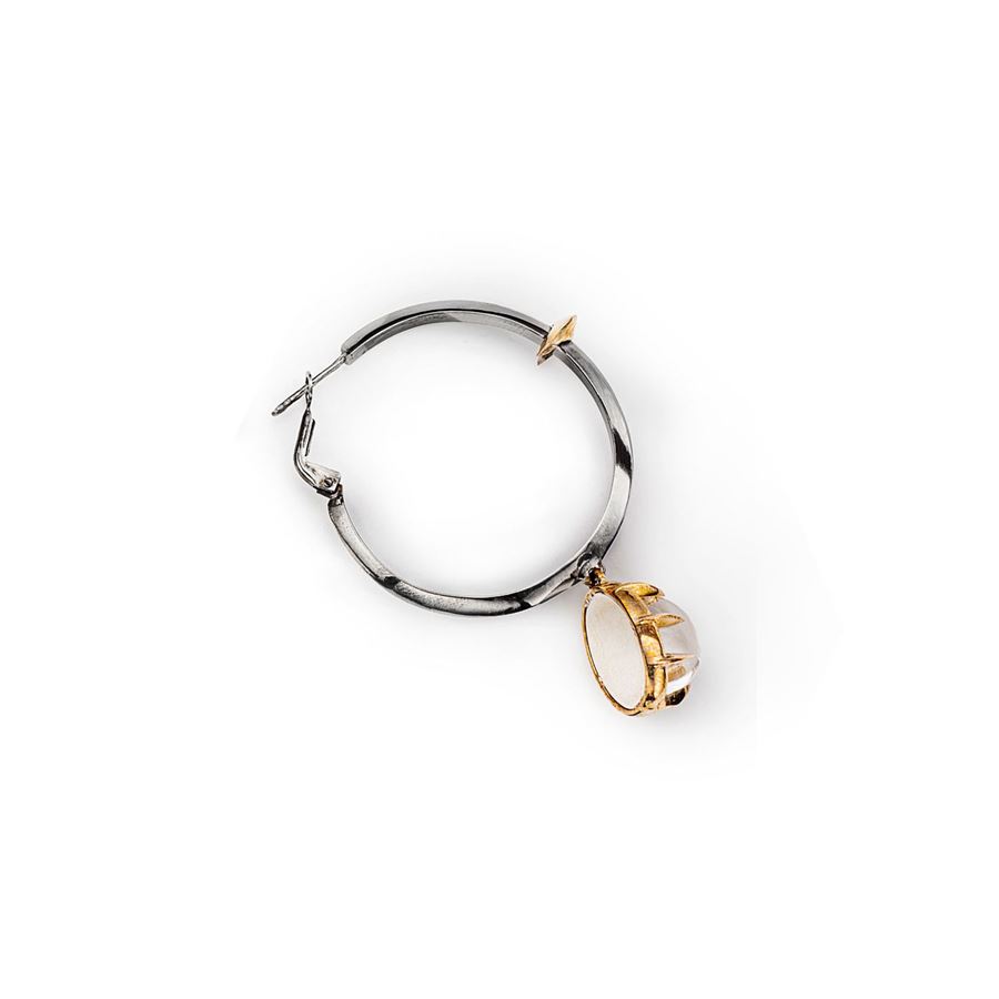 'Solis' single earring with large hoop and rock crystal SOLIS | OR2 G CABAGN BRO